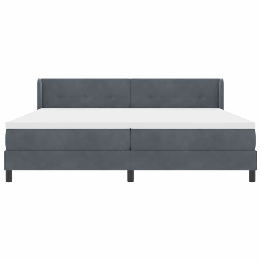 Lit à ressorts avec matelas noir 100x200 cm en velours - XIOS