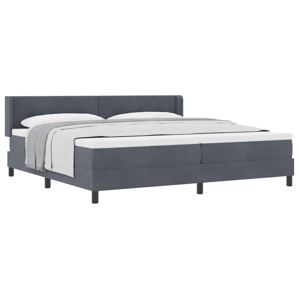 Lit à ressorts avec matelas noir 100x200 cm en velours - XIOS