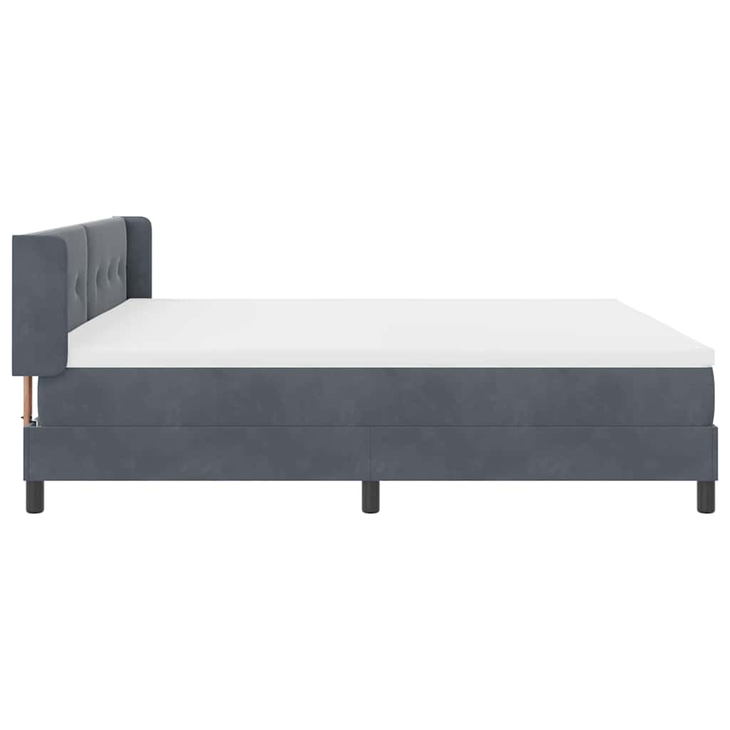 Lit à ressorts avec matelas noir 100x200 cm en velours - XIOS