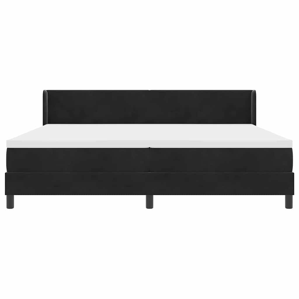 Lit à ressorts avec matelas noir 100x200 cm en velours Noir