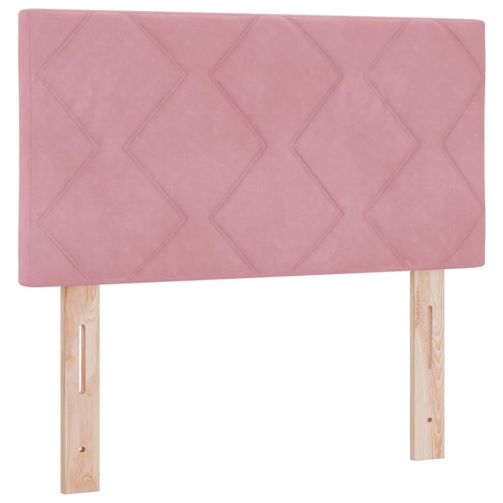 Lit à ressorts avec tête de lit Rose 200 x 80 cm Velours