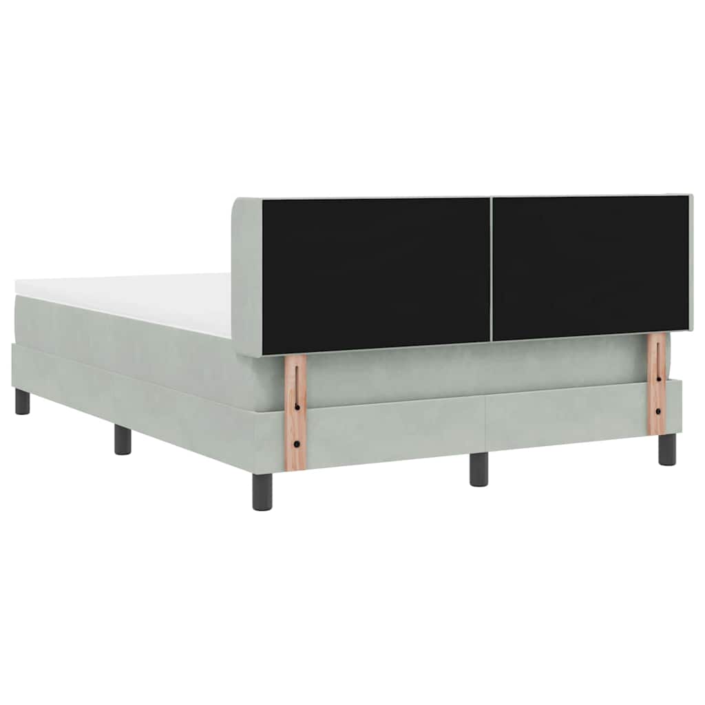 Lit à ressorts avec tête de lit Gris clair 200 x 160 cm Velours