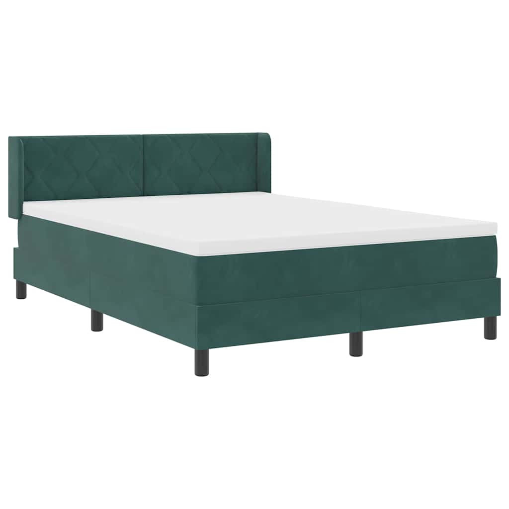 Lit à ressorts avec matelas Vert foncé 200 x 160 cm Polyester - XIOS