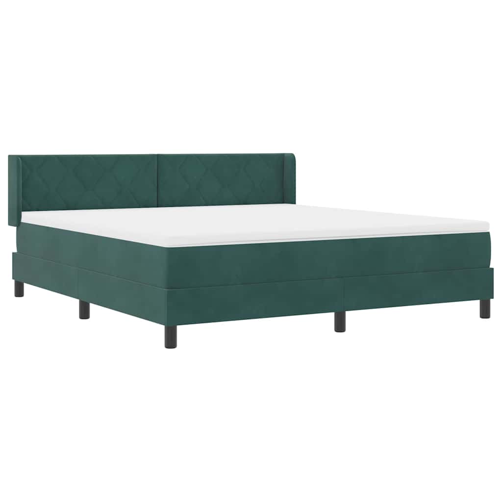 Lit à ressorts avec matelas noir 100x200 cm en velours - XIOS