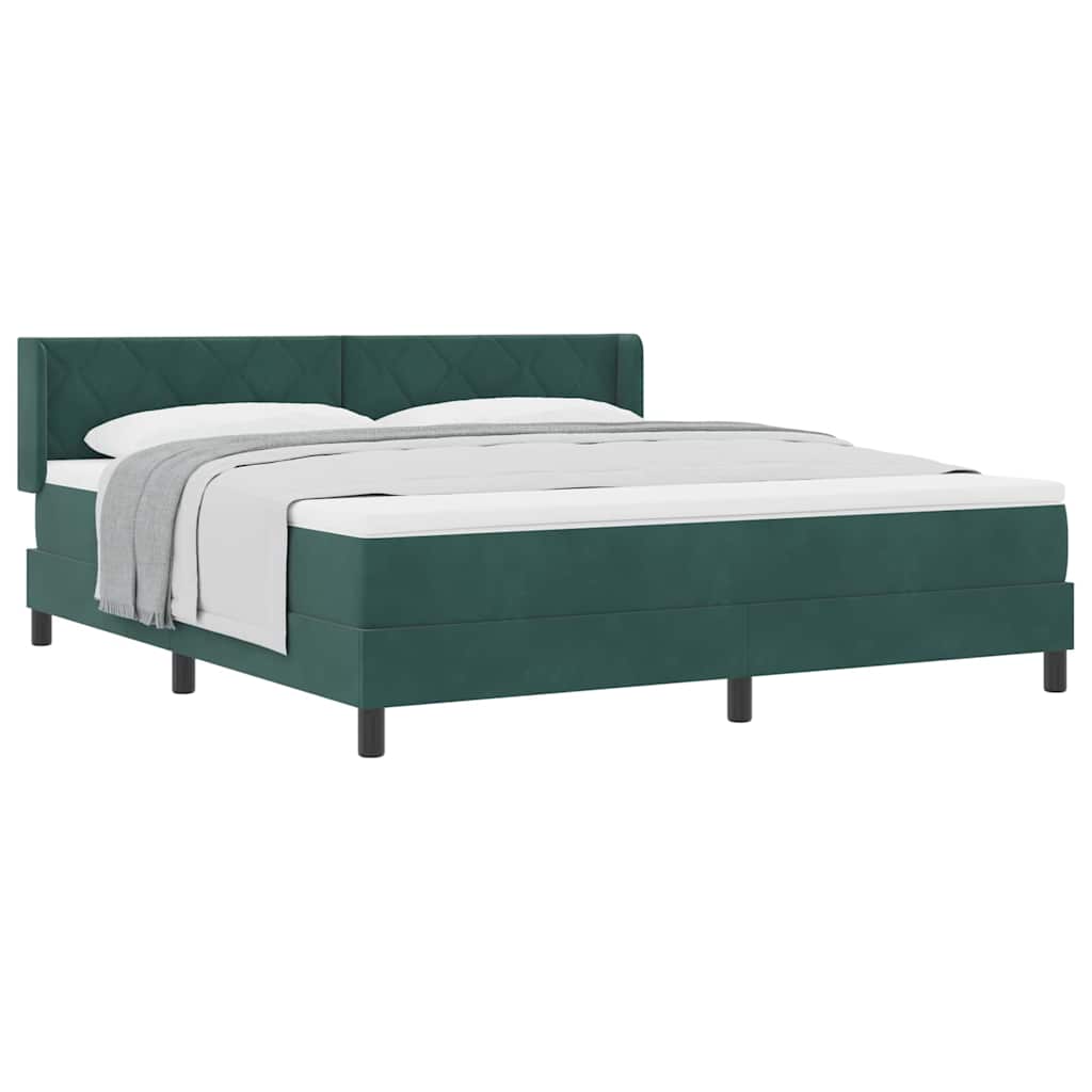 Lit à ressorts avec matelas noir 100x200 cm en velours - XIOS