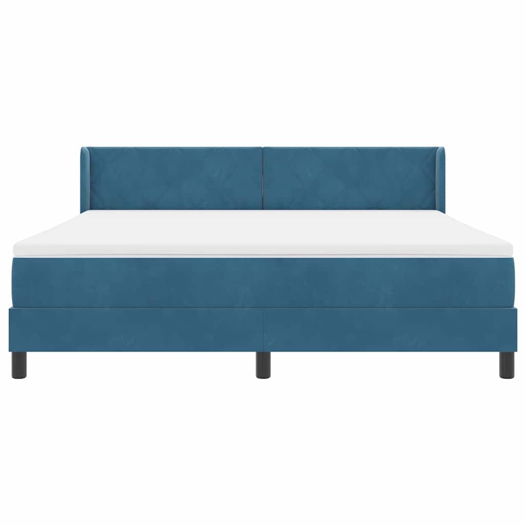 Lit à ressorts avec matelas noir 100x200 cm en velours - XIOS