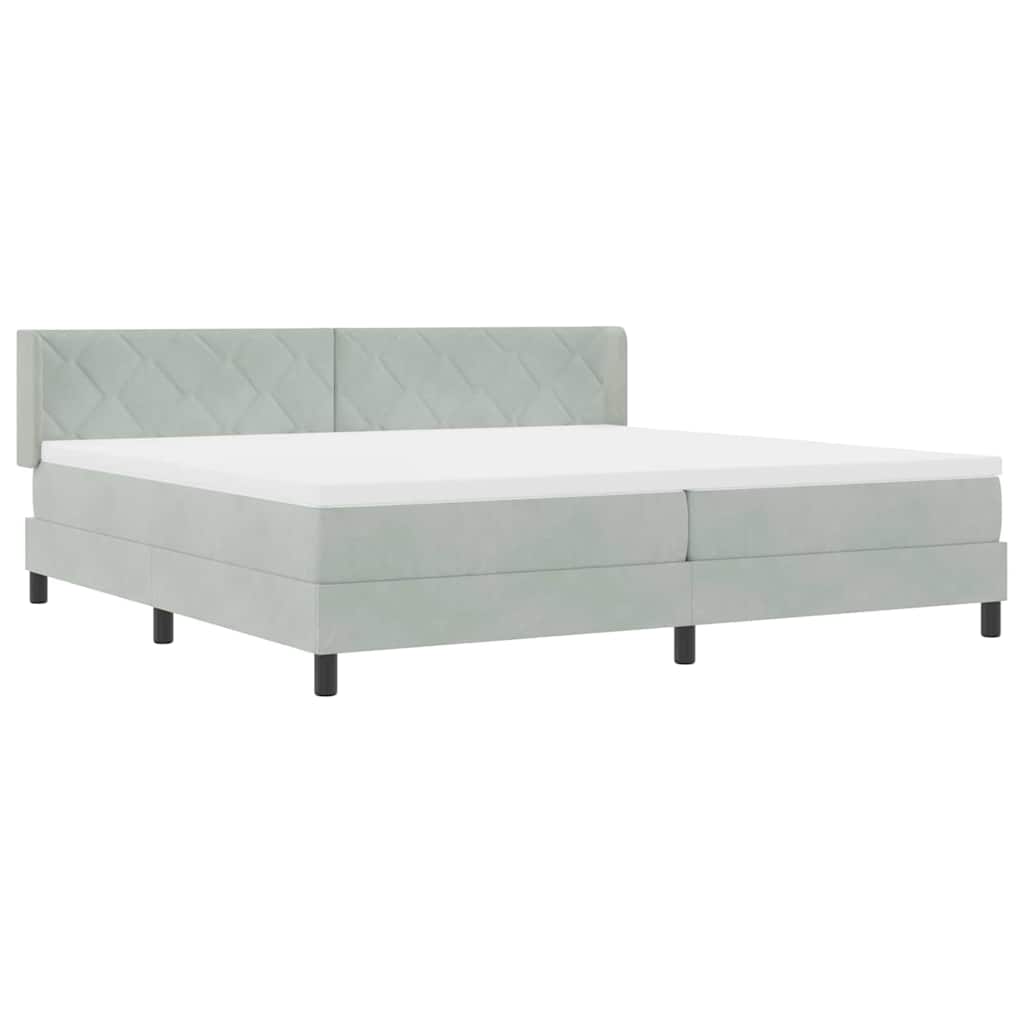 Lit à ressorts avec matelas noir 100x200 cm en velours