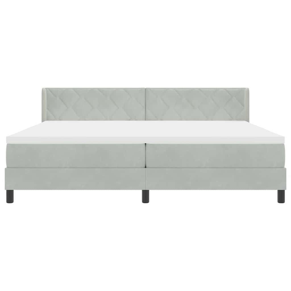 Lit à ressorts avec matelas noir 100x200 cm en velours
