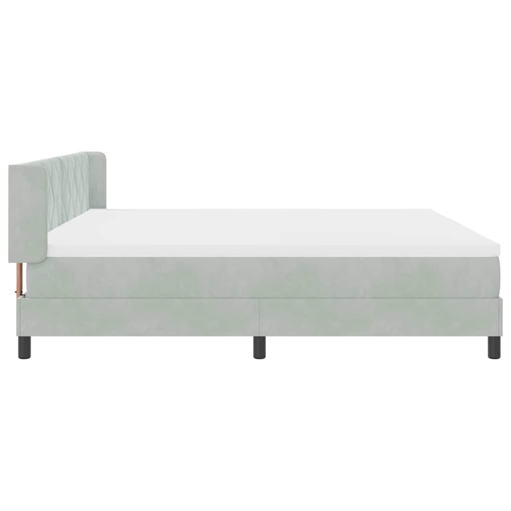 Lit à ressorts avec matelas noir 100x200 cm en velours