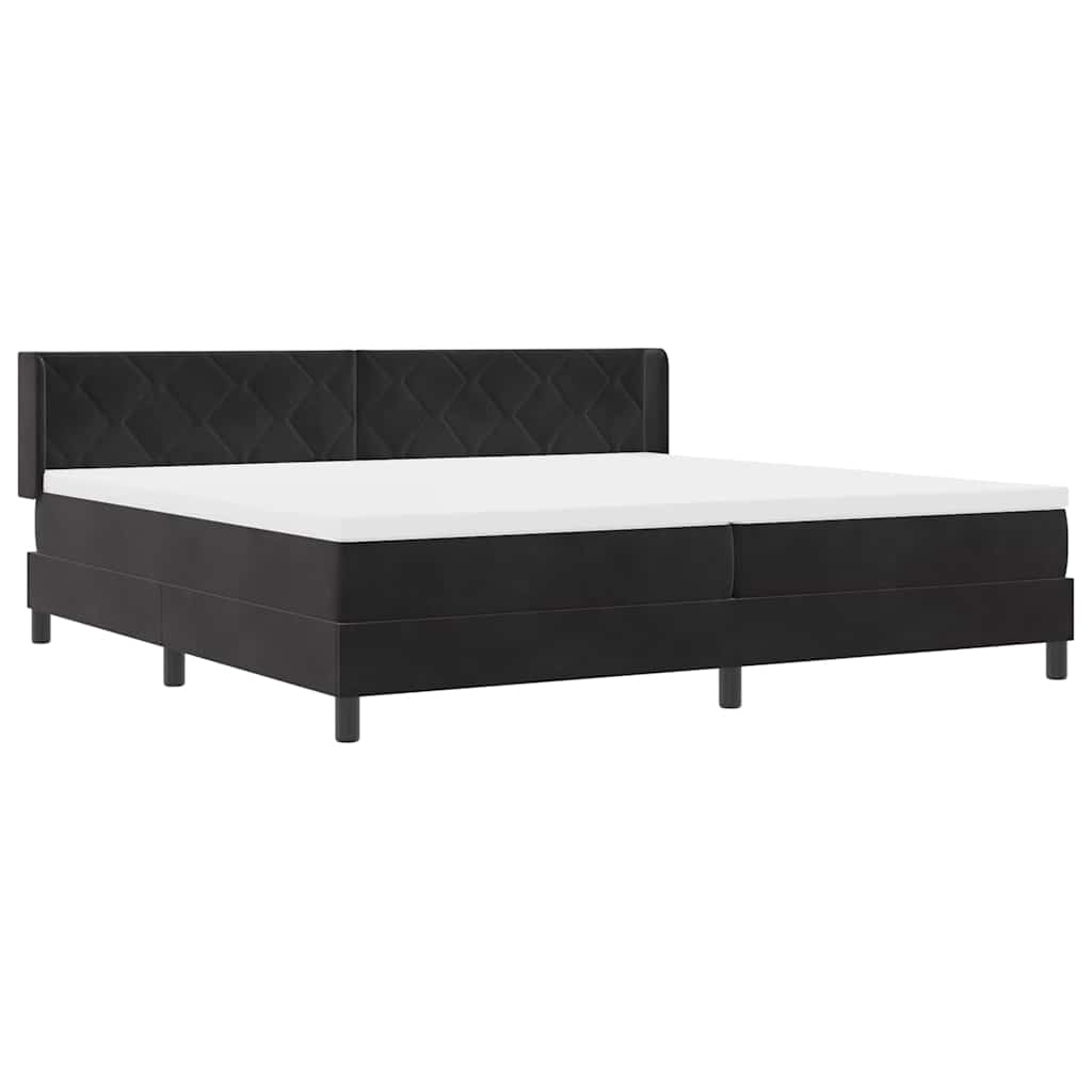 Lit à ressorts avec matelas noir 100x200 cm en velours Noir - XIOS