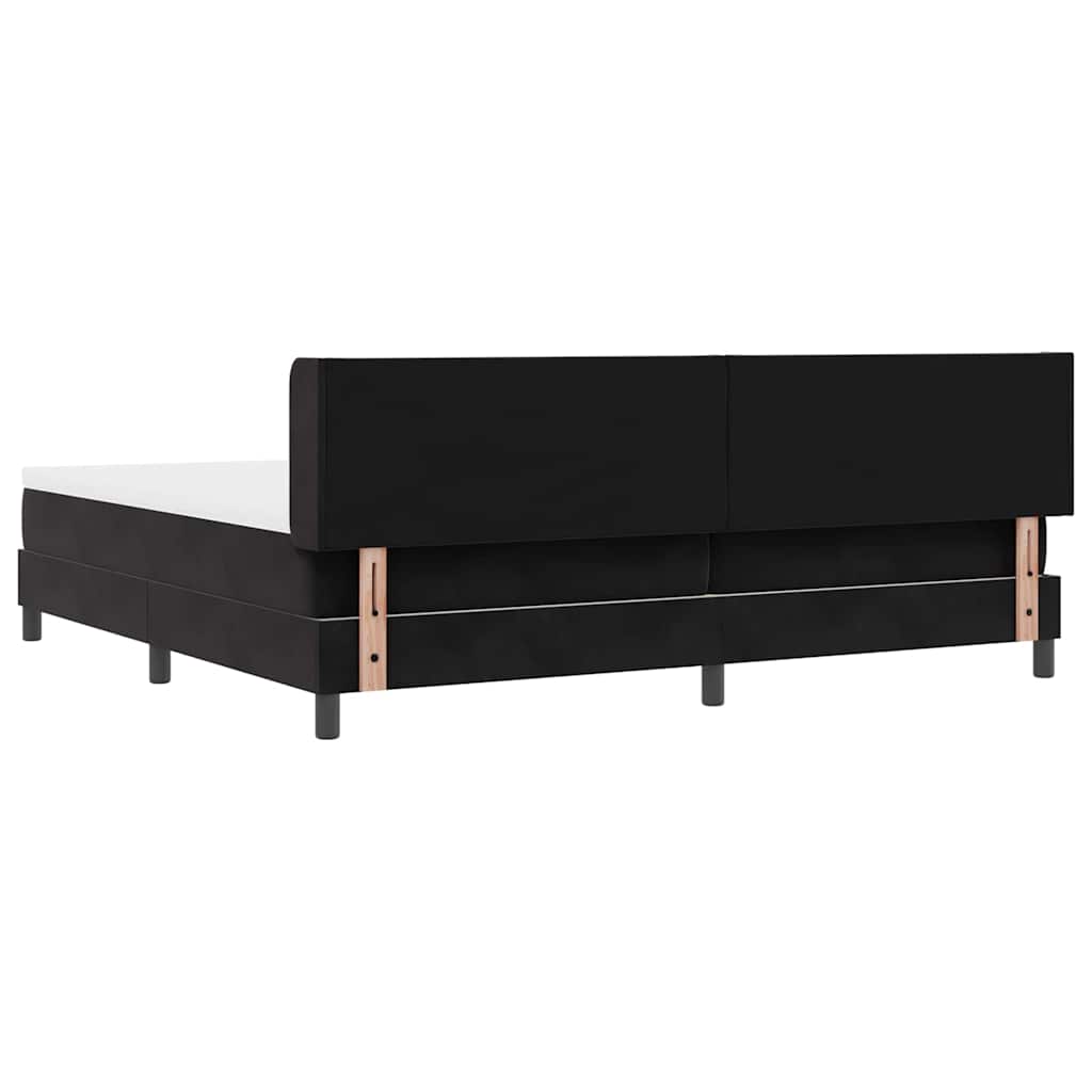 Lit à ressorts avec matelas noir 100x200 cm en velours Noir - XIOS