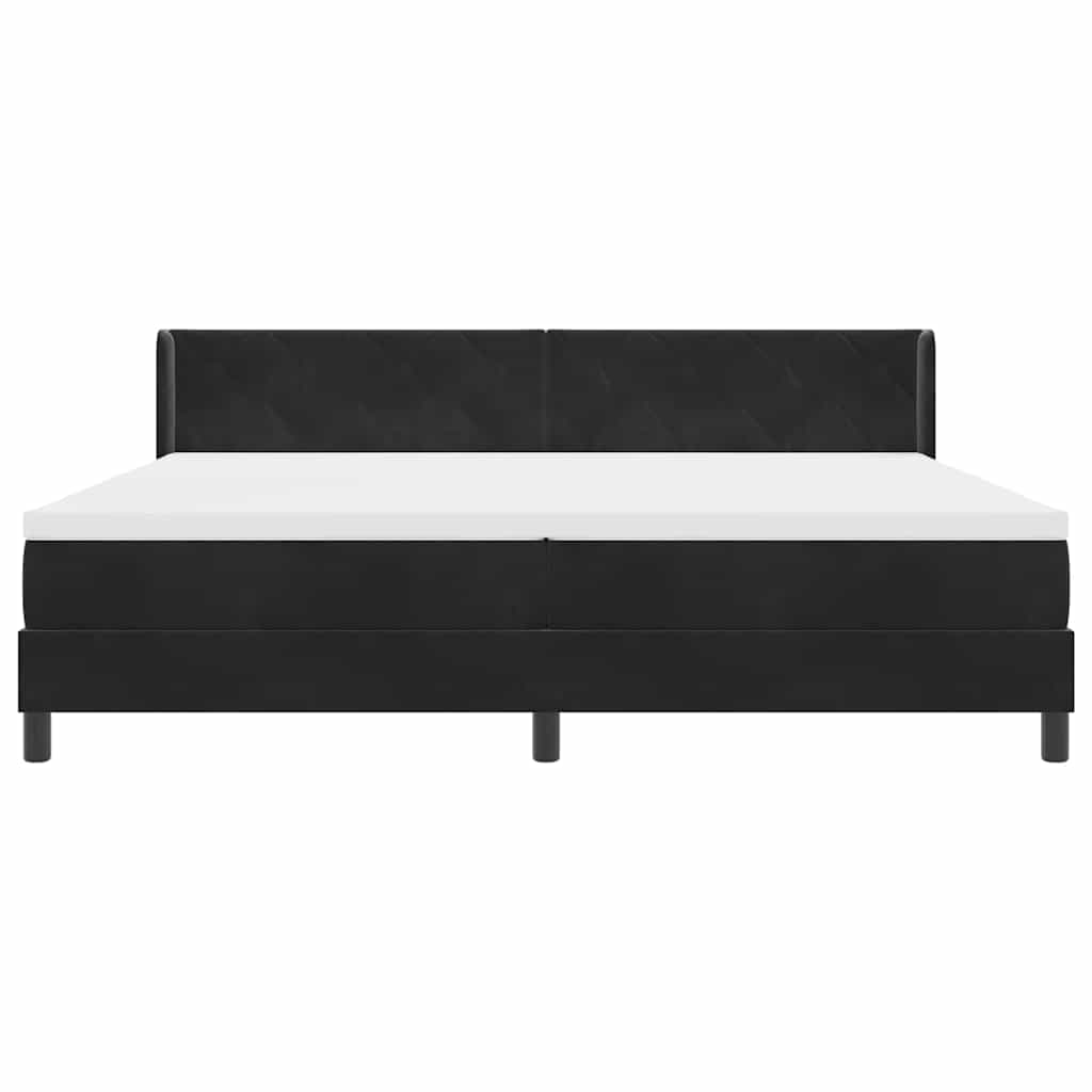 Lit à ressorts avec matelas noir 100x200 cm en velours Noir - XIOS