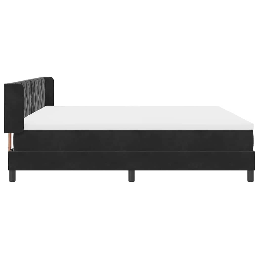 Lit à ressorts avec matelas noir 100x200 cm en velours Noir - XIOS