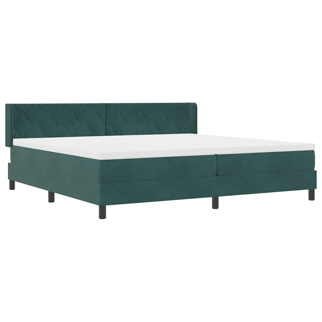 Lit à ressorts avec matelas noir 100x200 cm en velours - XIOS
