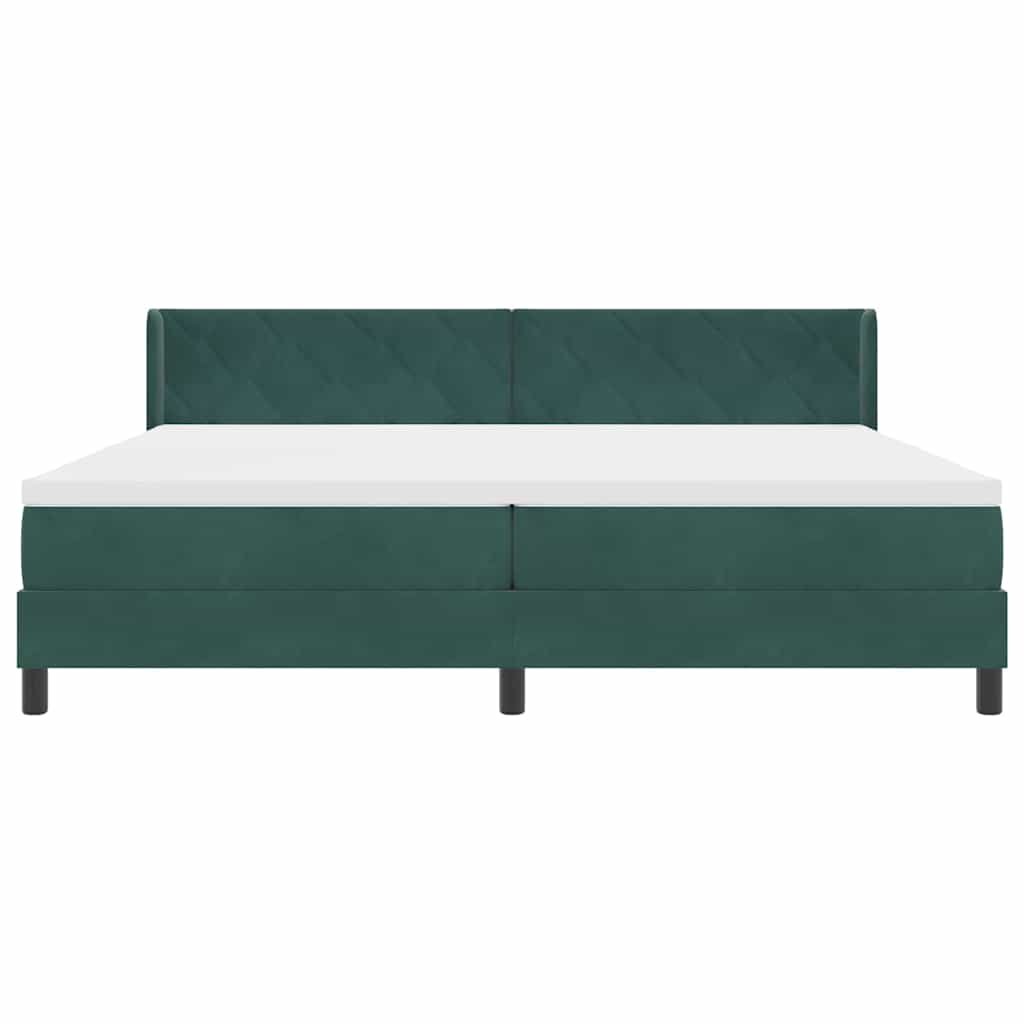 Lit à ressorts avec matelas noir 100x200 cm en velours - XIOS