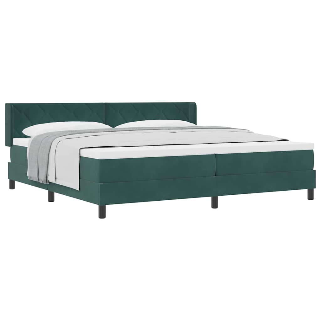 Lit à ressorts avec matelas noir 100x200 cm en velours - XIOS