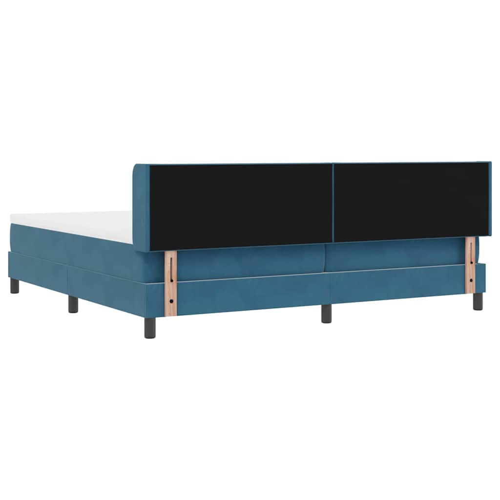 Lit à ressorts avec matelas noir 100x200 cm en velours