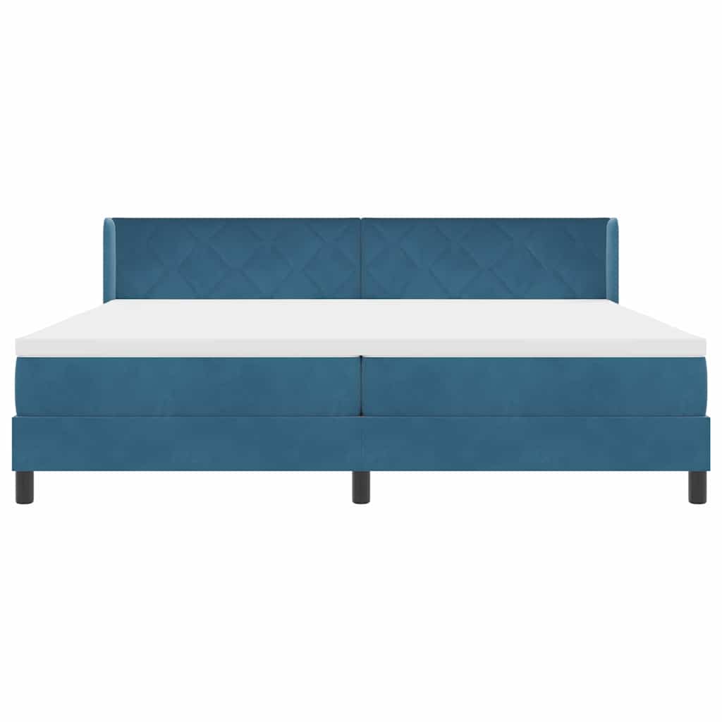 Lit à ressorts avec matelas noir 100x200 cm en velours