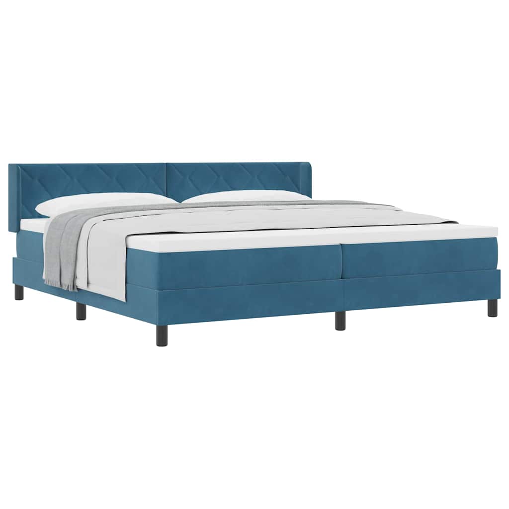 Lit à ressorts avec matelas noir 100x200 cm en velours
