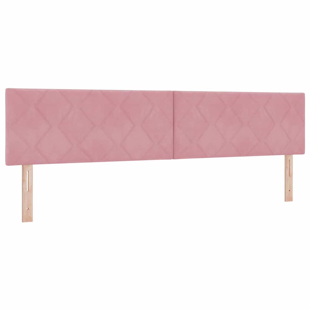 Lit à ressorts avec matelas noir 100x200 cm en velours Rose - XIOS