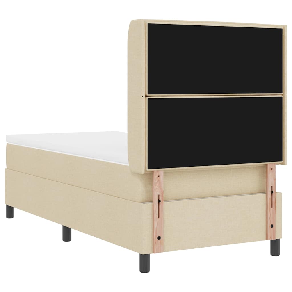 Lit à ressorts avec matelas Crème 90 x 200 cm tissu - XIOS