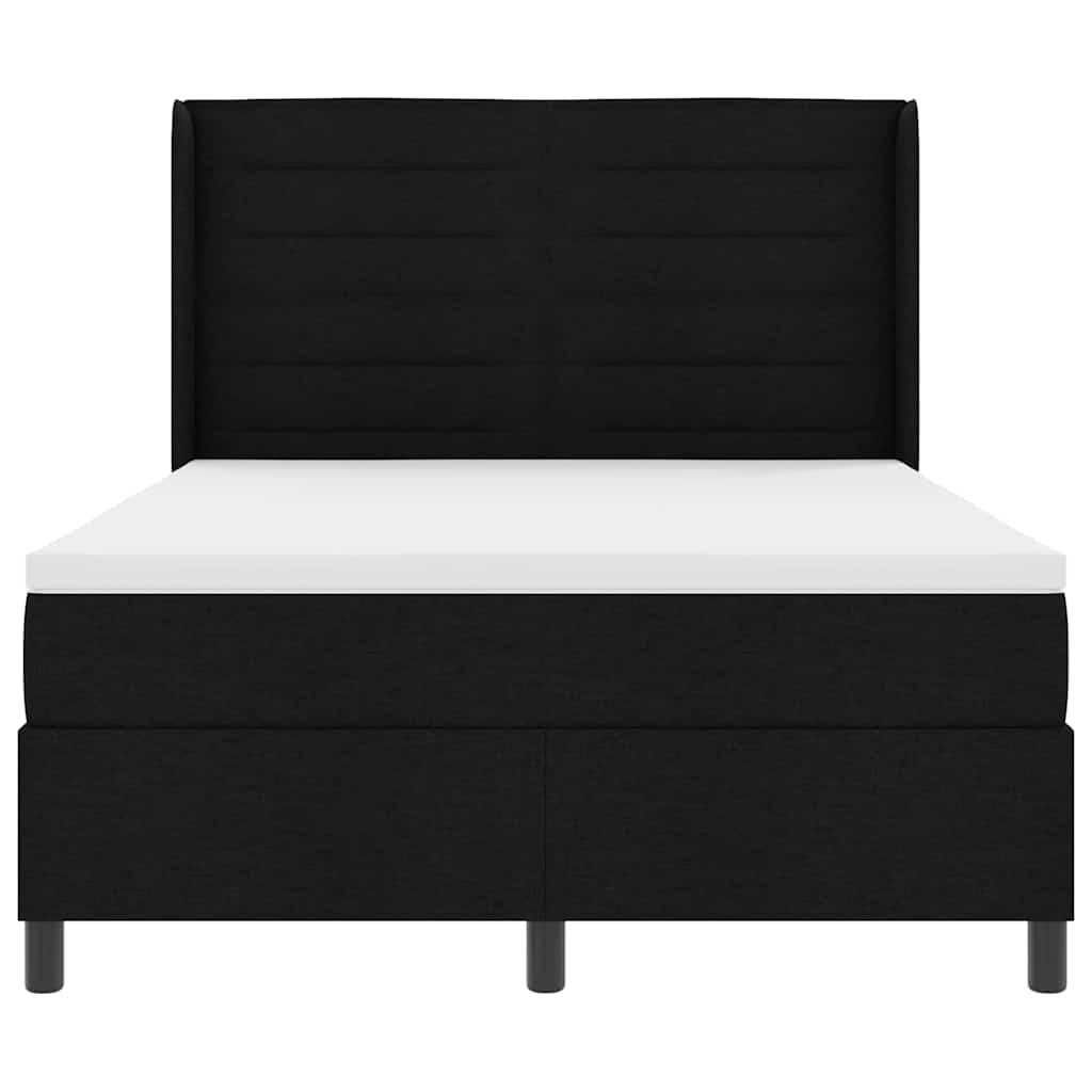Lit à ressorts avec matelas Noir 200 x 140 cm tissu - XIOS