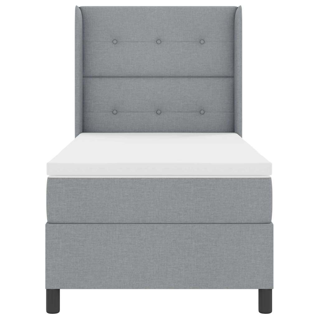 Lit à ressorts avec coussin Gris clair 190 x 90 cm tissu - XIOS