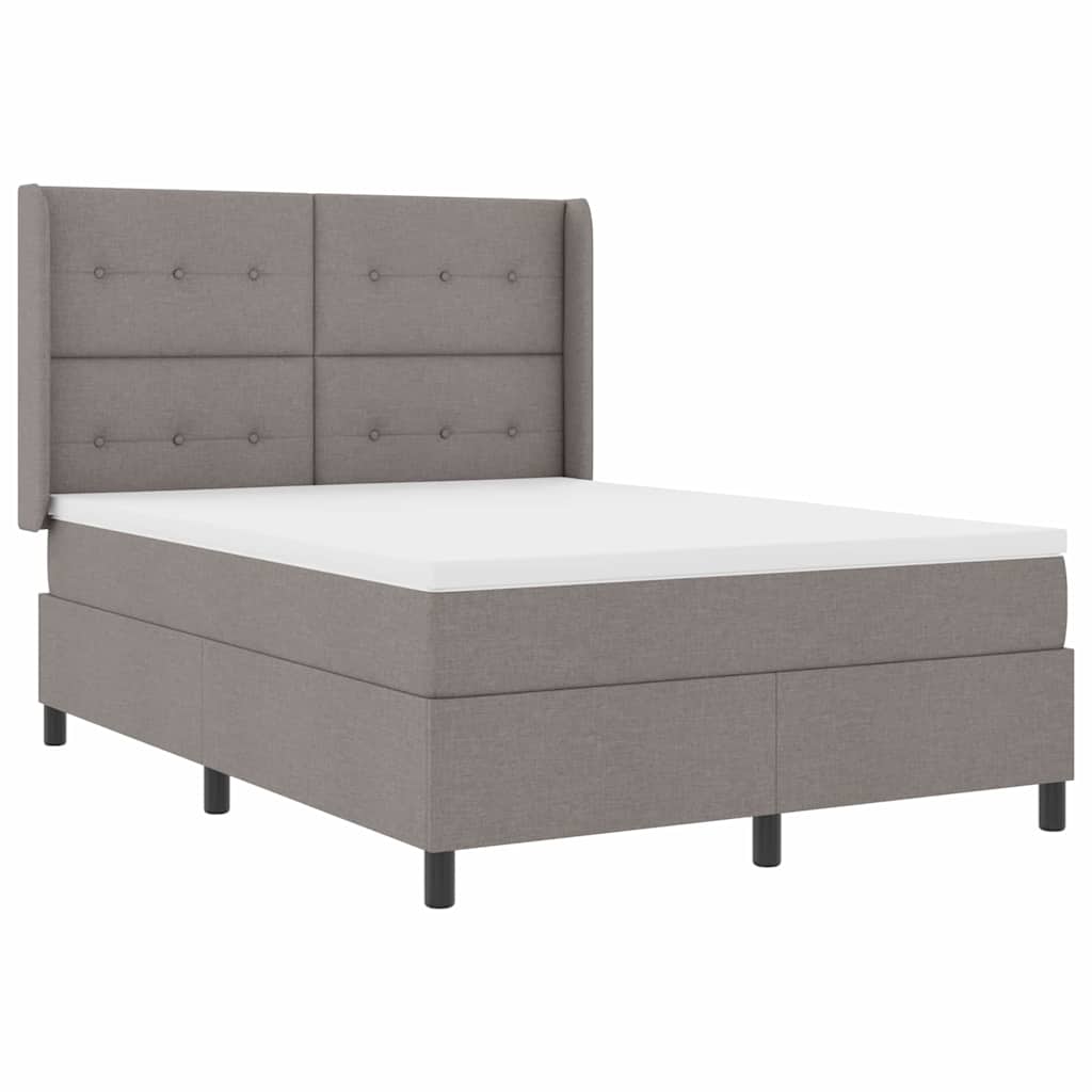 Lit à ressorts avec coussin Taupe 190 x 140 cm tissu - XIOS