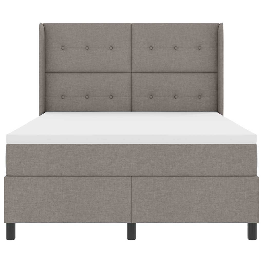 Lit à ressorts avec coussin Taupe 190 x 140 cm tissu - XIOS