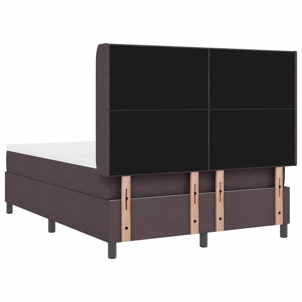 Lit à ressorts avec matelas Marron foncé 160 x 200 cm tissu - XIOS