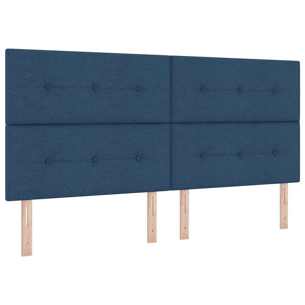 Lit à ressorts avec matelas Bleu 200 x 200 cm tissu - XIOS