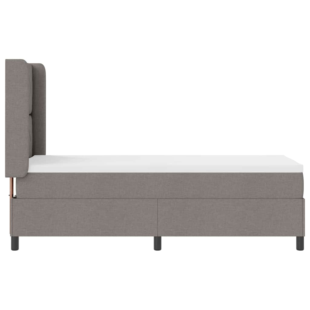 Lit à ressorts avec matelas Taupe 90 x 190 cm tissu - XIOS
