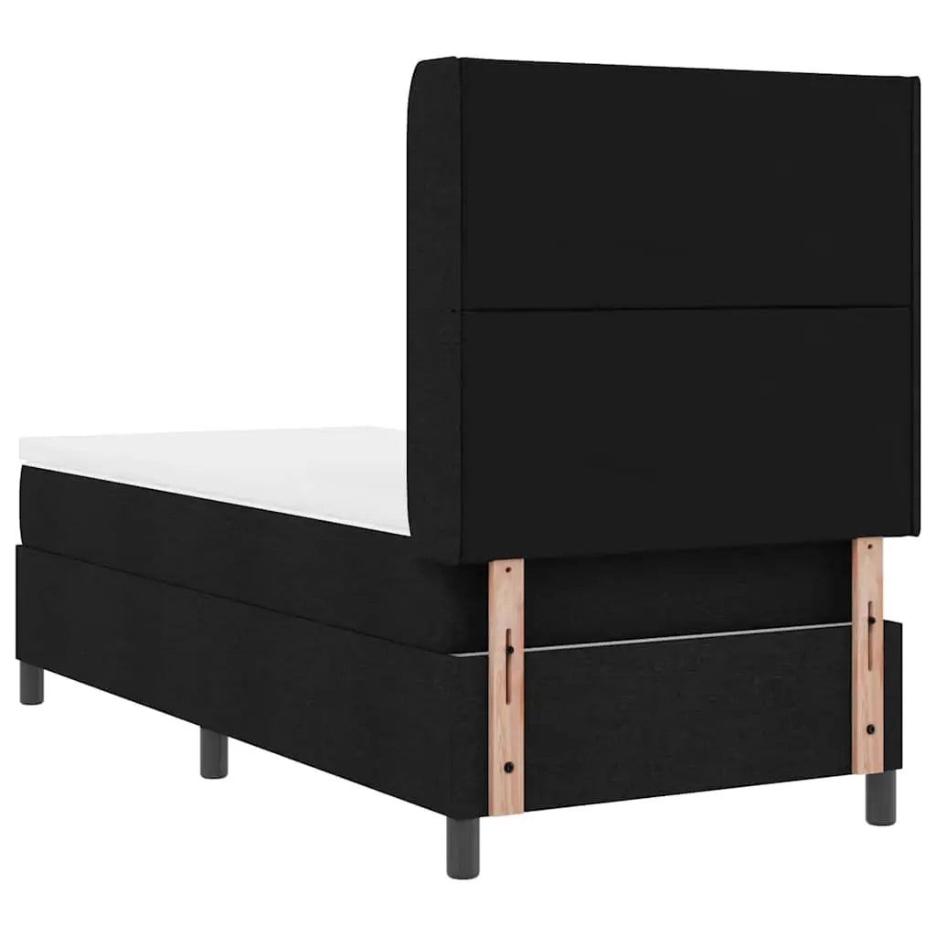 Lit à ressorts avec coussin Noir 200 x 90 cm tissu - XIOS