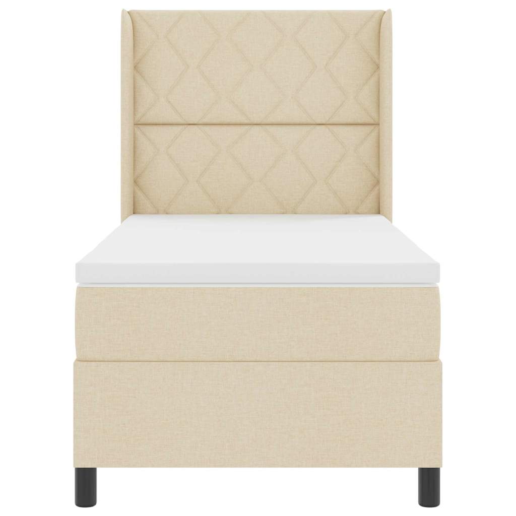 Lit à ressorts avec coussin Crème 200 x 100 cm tissu - XIOS