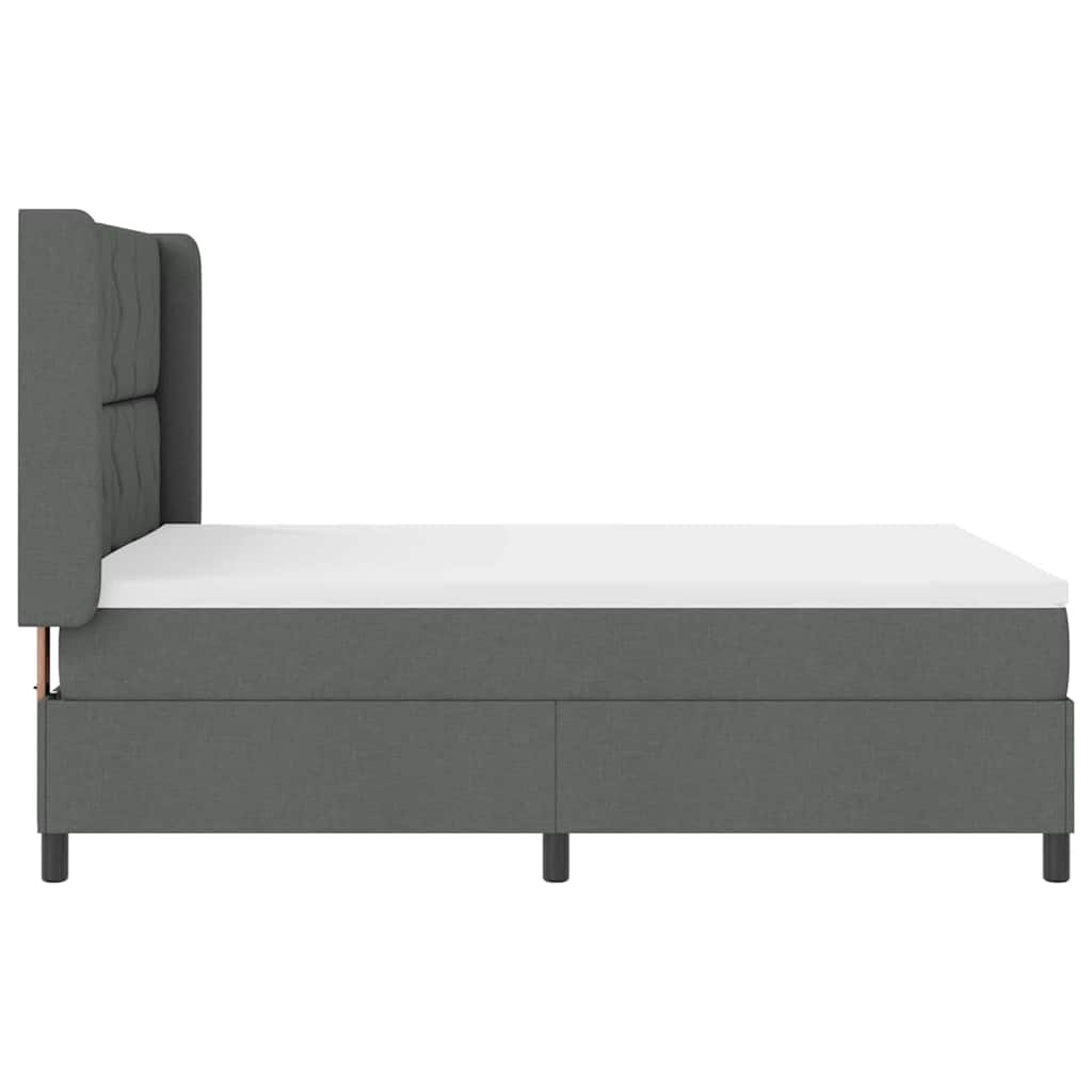 Lit à ressorts avec matelas Gris foncé 160 x 200 cm tissu
