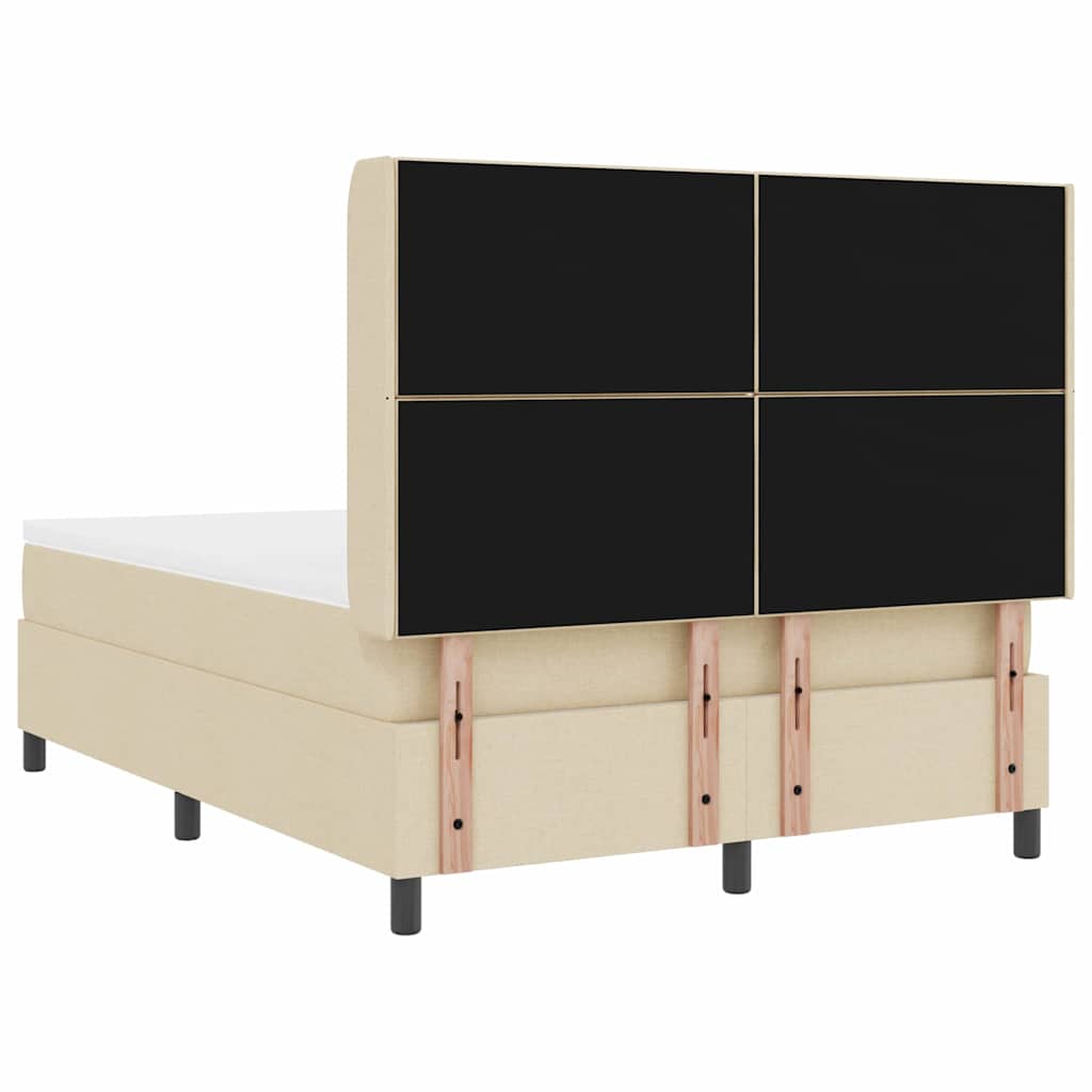 Lit à ressorts avec matelas Crème 160 x 200 cm tissu - XIOS