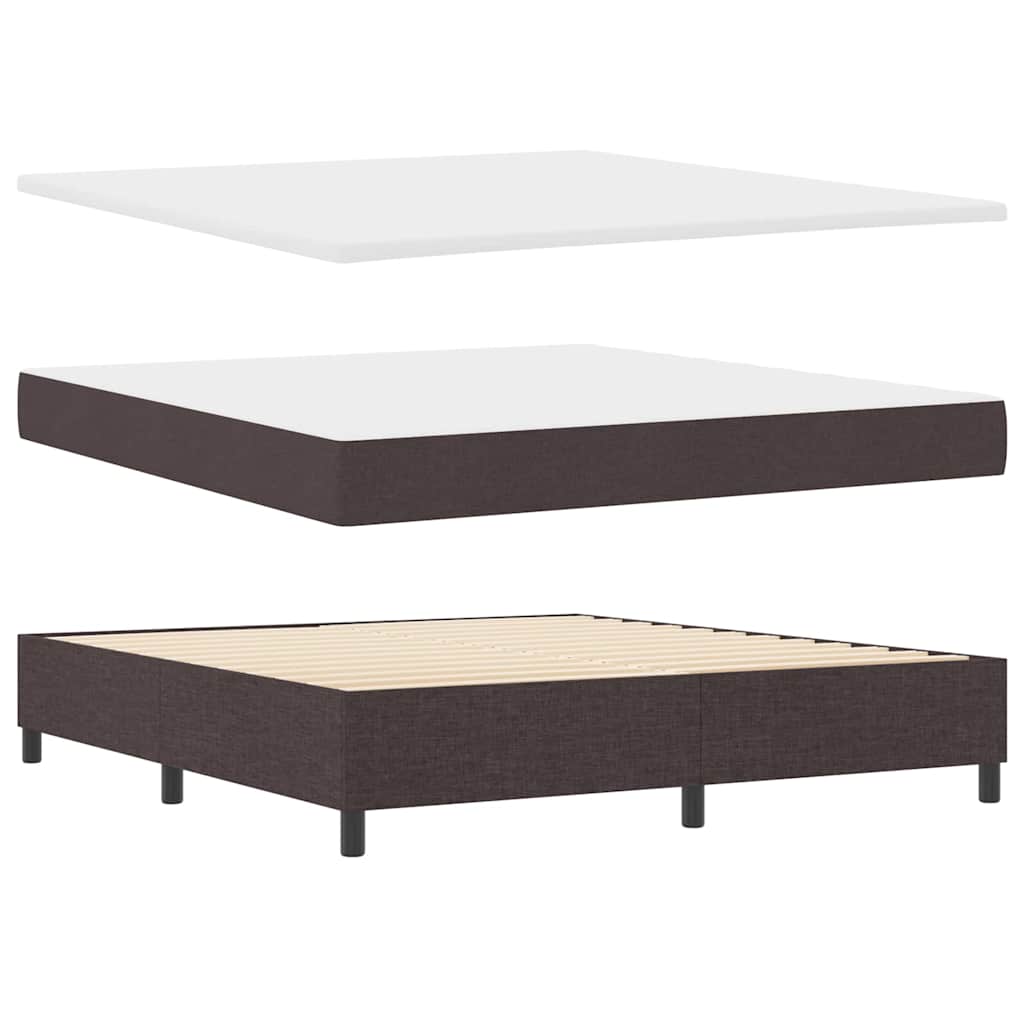 Lit à ressorts avec matelas Marron foncé 180 x 200 cm tissu - XIOS