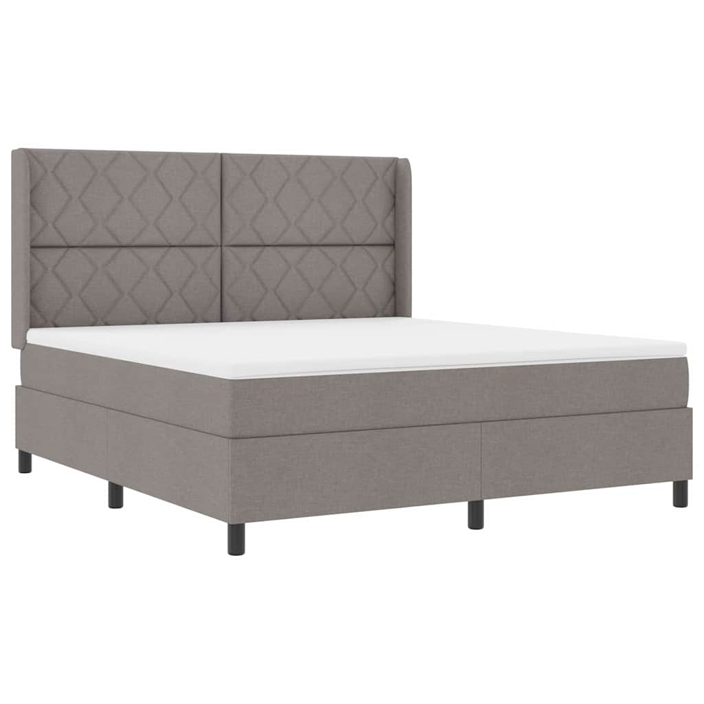 Lit à ressorts avec matelas Taupe 180 x 200 cm tissu - XIOS