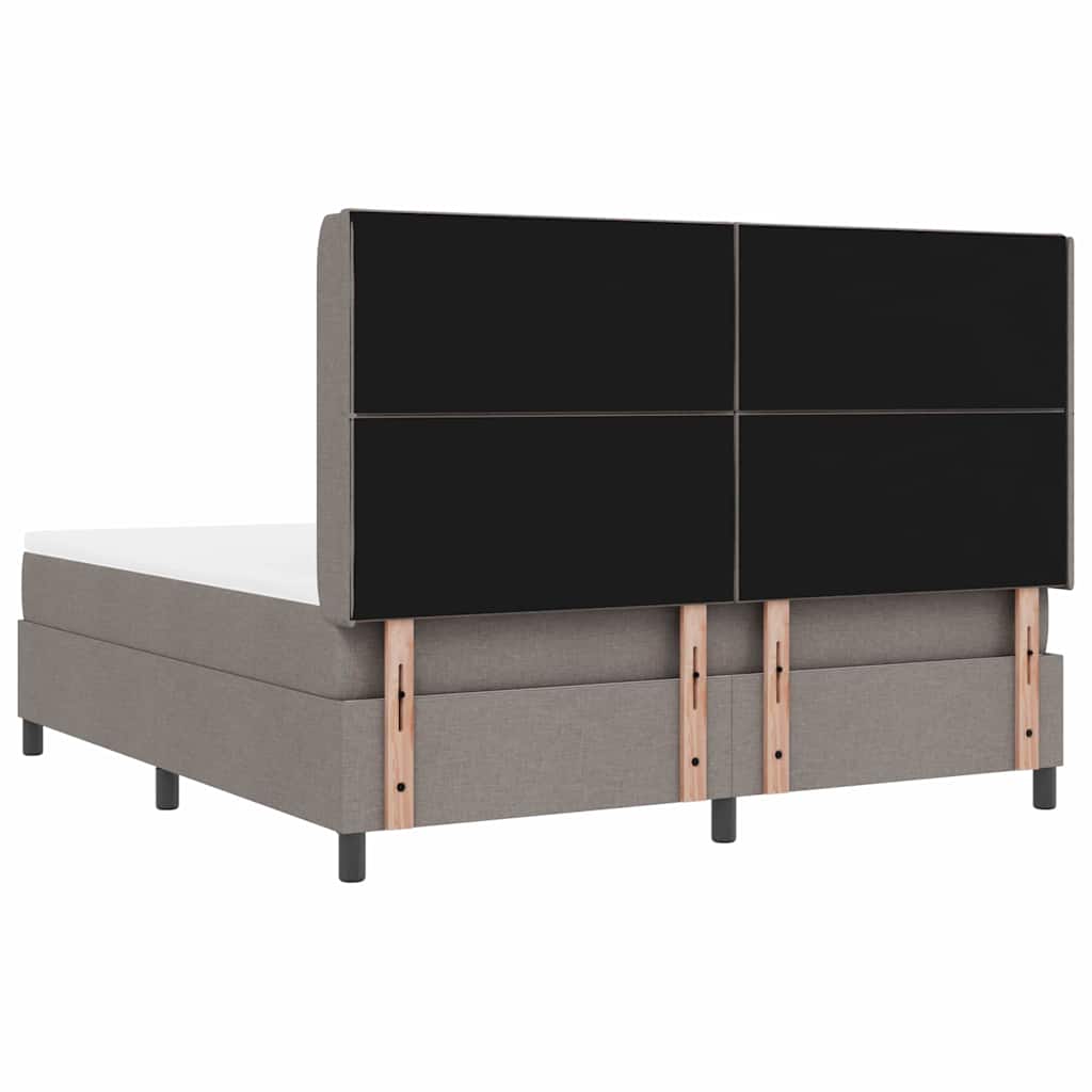 Lit à ressorts avec matelas Taupe 180 x 200 cm tissu - XIOS