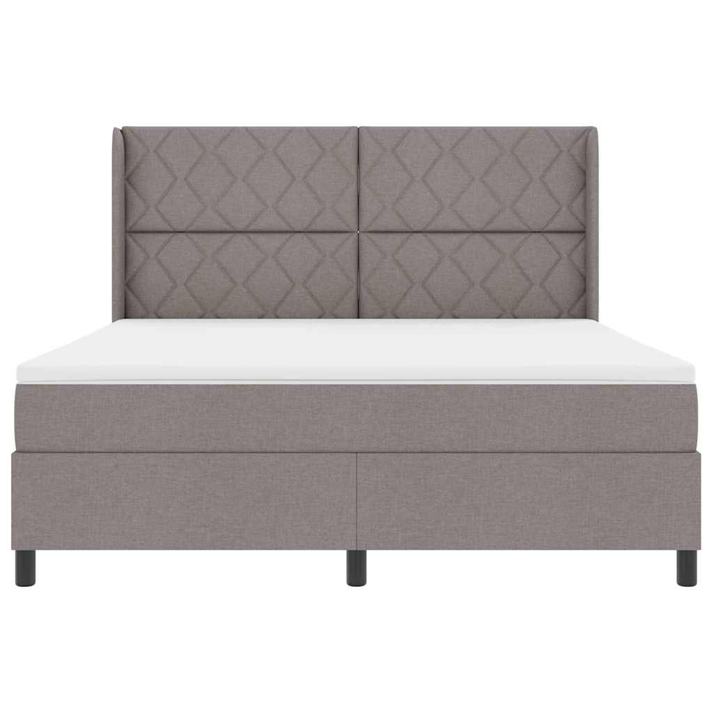 Lit à ressorts avec matelas Taupe 180 x 200 cm tissu - XIOS