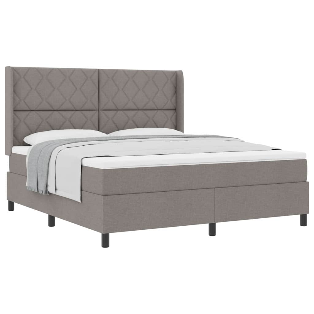 Lit à ressorts avec matelas Taupe 180 x 200 cm tissu - XIOS