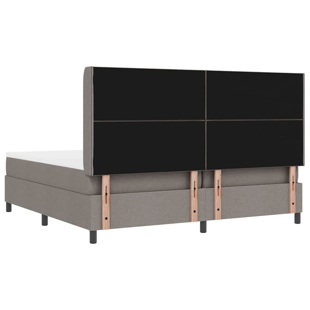 Lit à ressorts avec matelas Taupe 200 x 200 cm tissu - XIOS