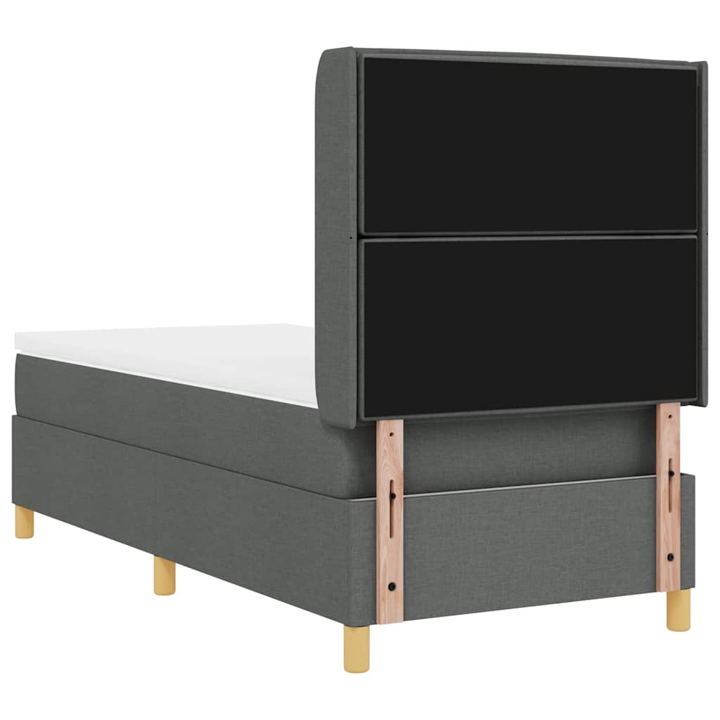 Lit à ressorts avec matelas Gris foncé 90 x 190 cm tissu - XIOS