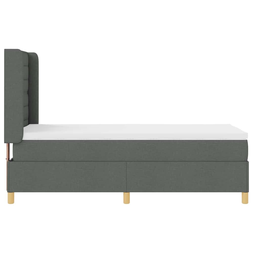 Lit à ressorts avec matelas Gris foncé 90 x 190 cm tissu - XIOS
