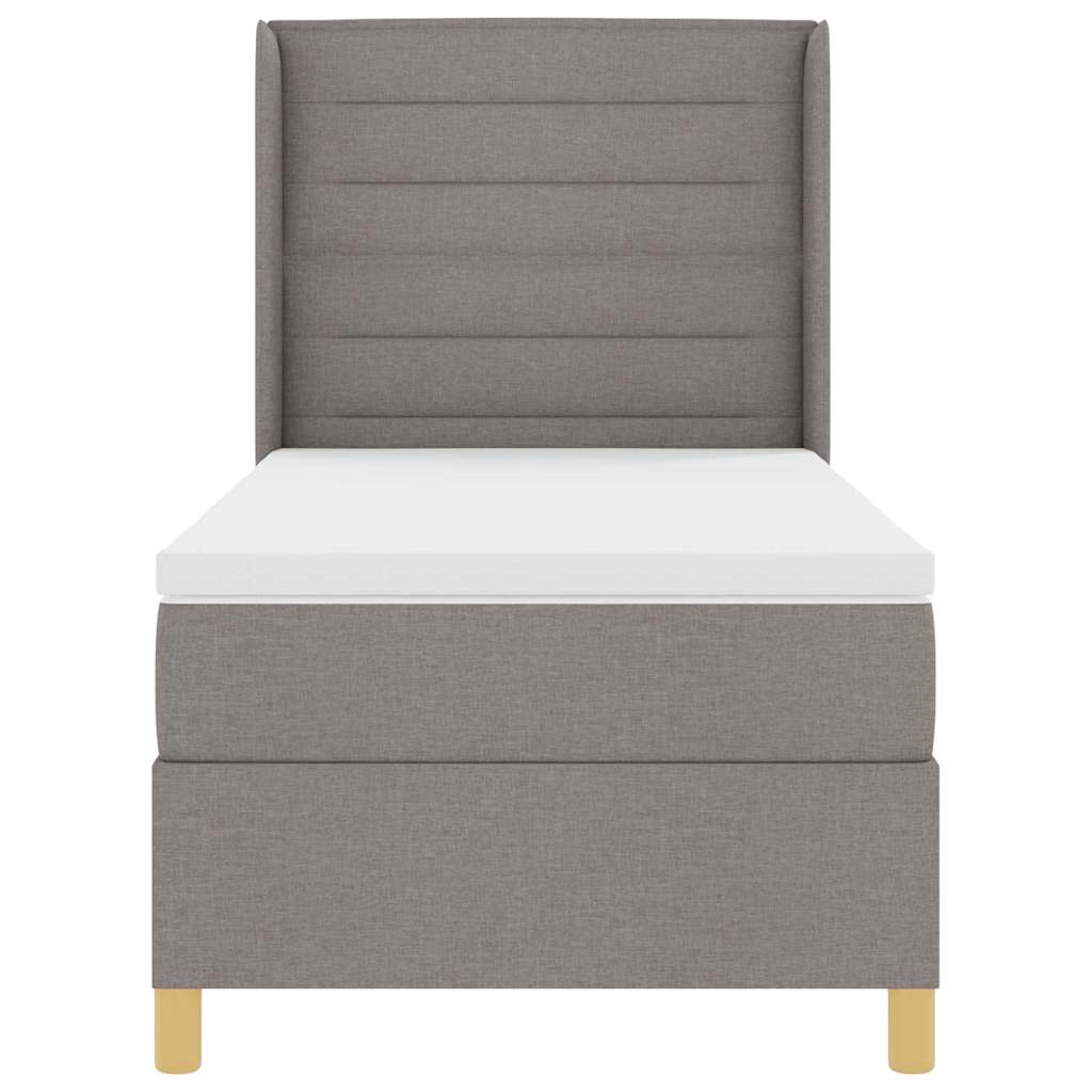Lit à ressorts avec matelas Taupe 100 x 200 cm tissu - XIOS