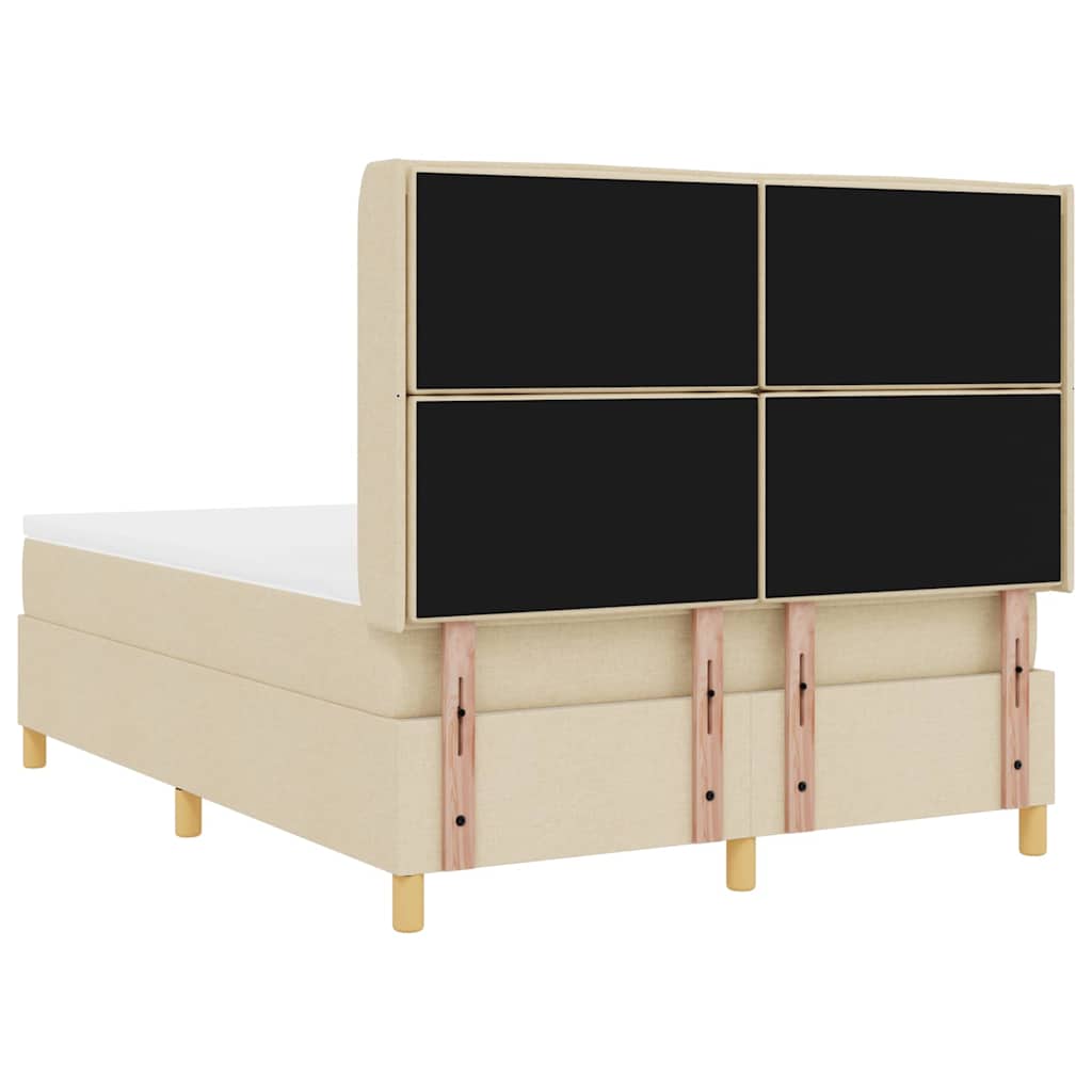 Lit à ressorts avec matelas Crème 140 x 190 cm tissu - XIOS