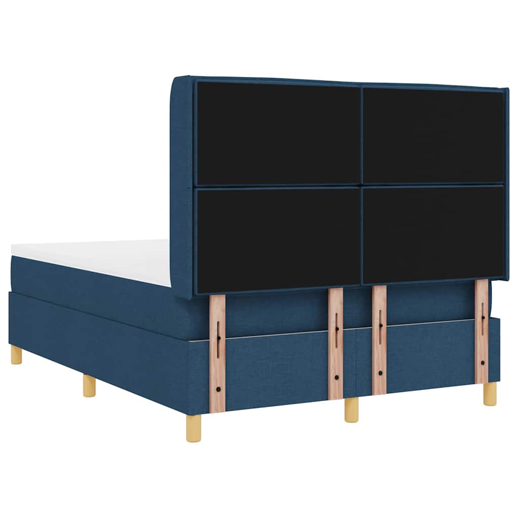 Lit à ressorts avec matelas Bleu 140 x 200 cm tissu - XIOS