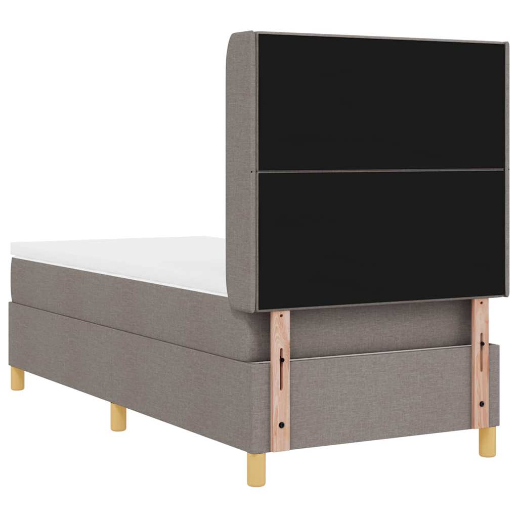 Lit à ressorts avec tête de lit Taupe 80 x 200 cm tissu - XIOS