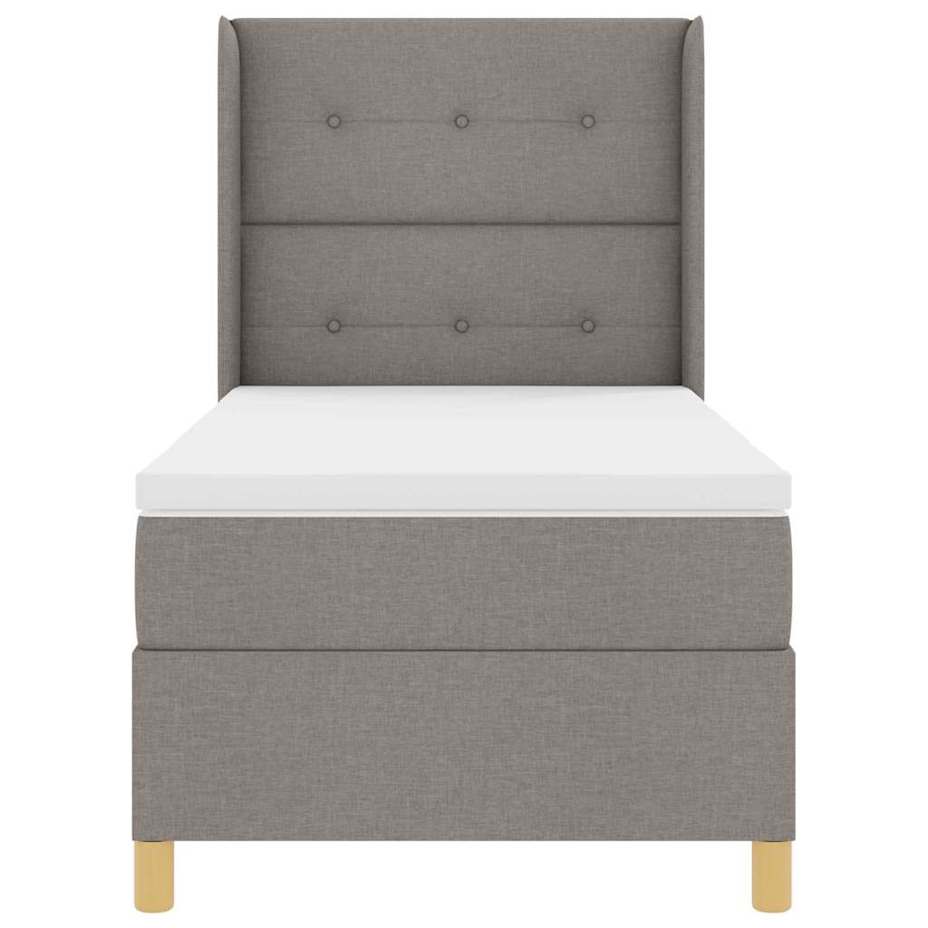 Lit à ressorts avec tête de lit Taupe 80 x 200 cm tissu - XIOS