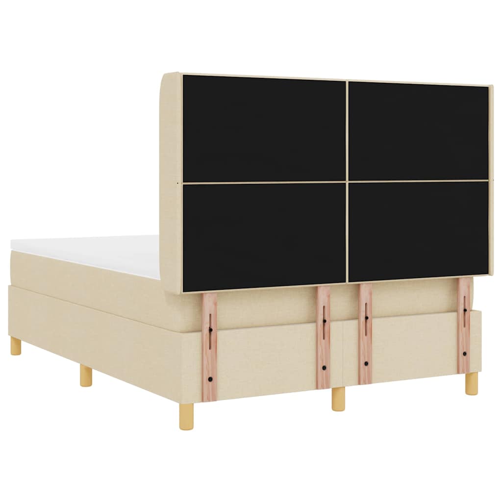 Lit à ressorts avec tête de lit Crème 140 x 190 cm tissu - XIOS